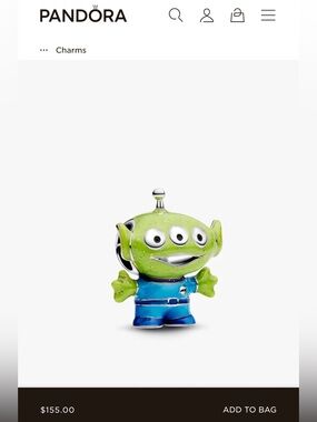 Pandora Disney Pixar Toy Story Alien Charm